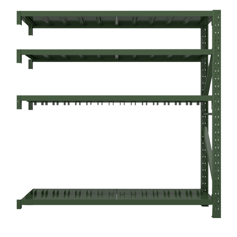 鑫升顺消防铁锹镐农具摆放架安保装备器材存放架绿色货架盾牌架中型-副架