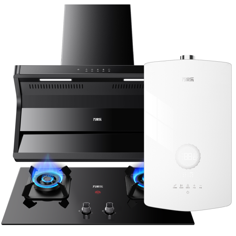 万家乐小鲸喜顶侧双吸抽油烟机26m³挥手智控烟灶联动套装 5.1KW灶17升热水AK6+TAC5+16RS8(T)天然气