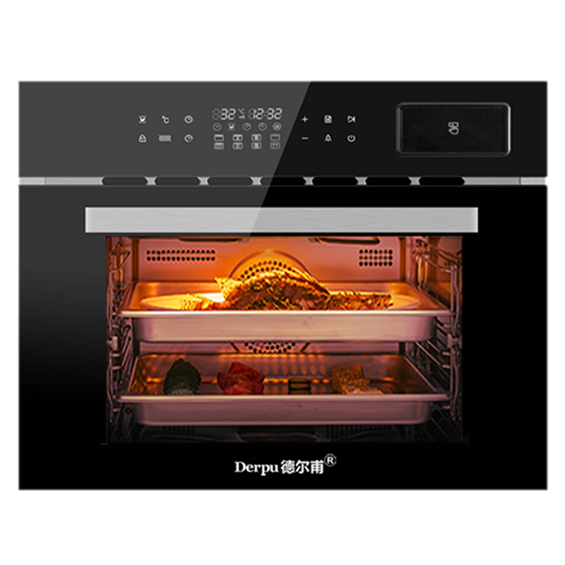 德尔甫60升大容量家用智能蒸烤炸一体机 多功能烘焙台式嵌入式两用蒸烤箱304不锈钢内胆带转叉功能热风空气炸锅电蒸烤