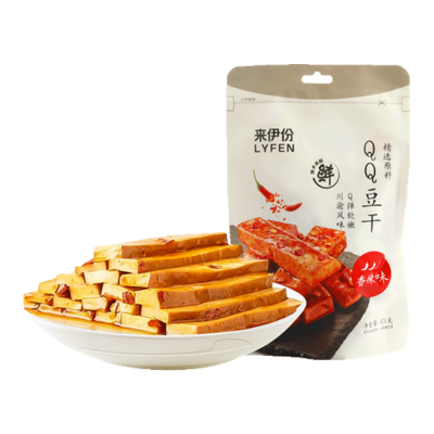 来伊份QQ豆干香辣味125g豆腐干豆制品办公室休闲零食小吃