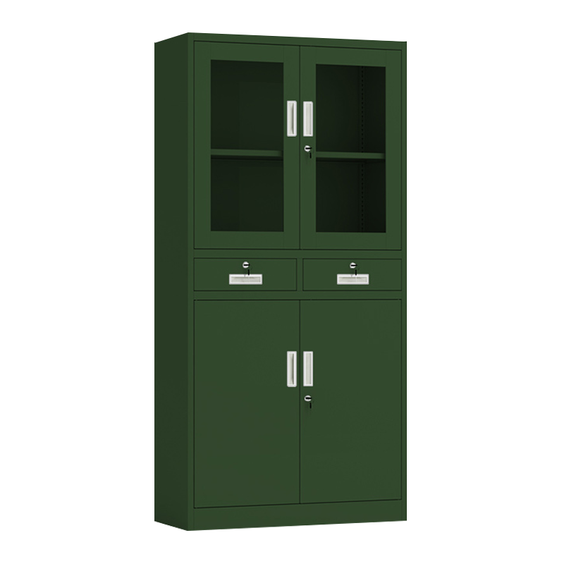 鑫升顺绿色铁皮文件柜办公室档案柜资料柜财务凭证柜钢制办公柜加厚二斗器