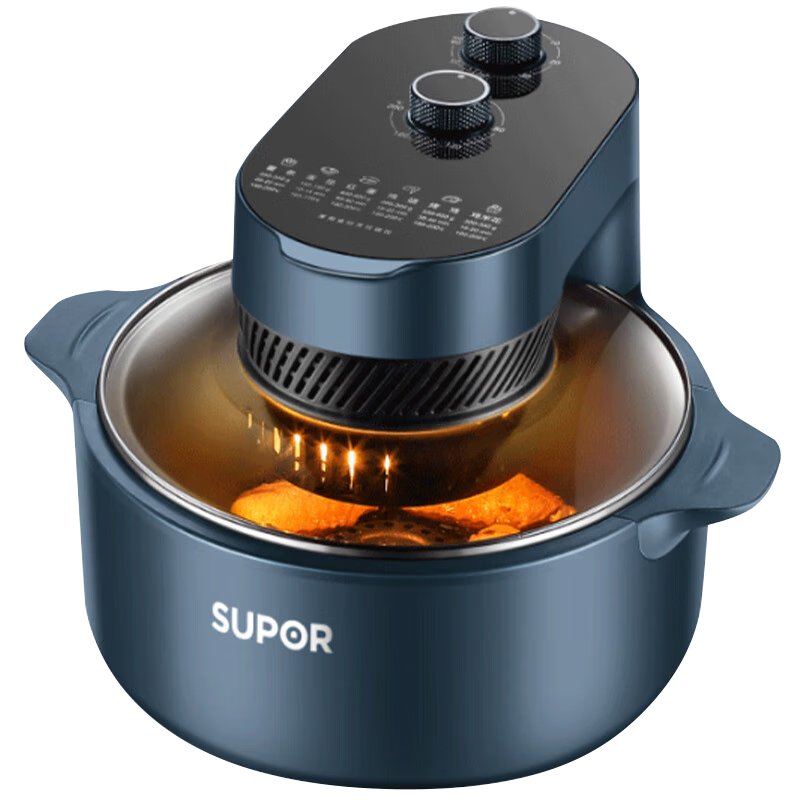 苏泊尔(SUPOR)空气炸锅5L大容量可视电炸锅蒸汽嫩炸薯条机冷热双风循环双旋扭控制轻松炸整鸡KJ50DQ75