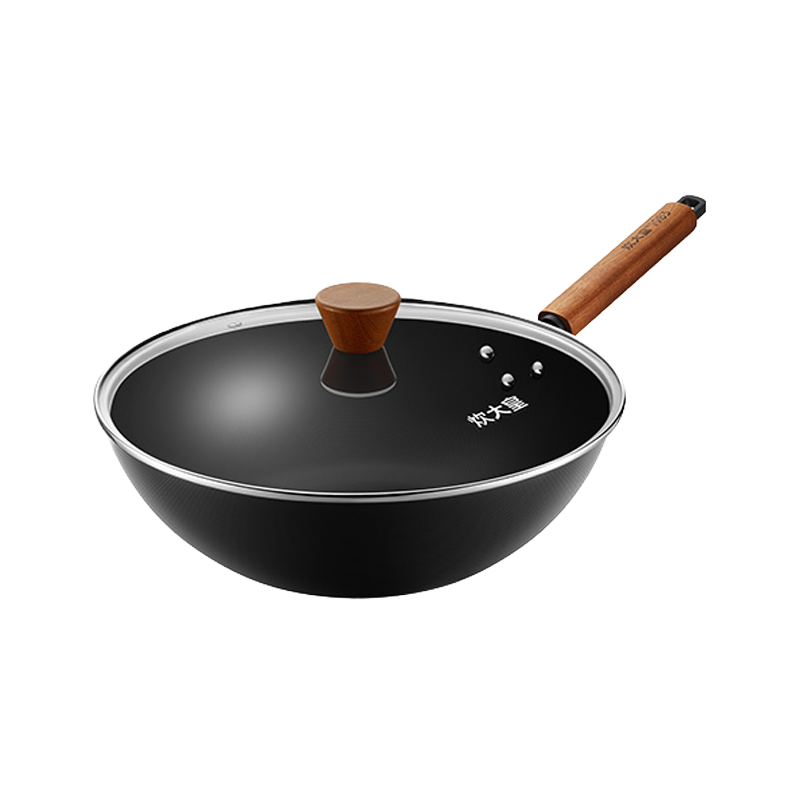 炊大皇铁锅家用无涂层不锈炒锅燃气灶专用炒锅炒菜锅平底锅极铁锅