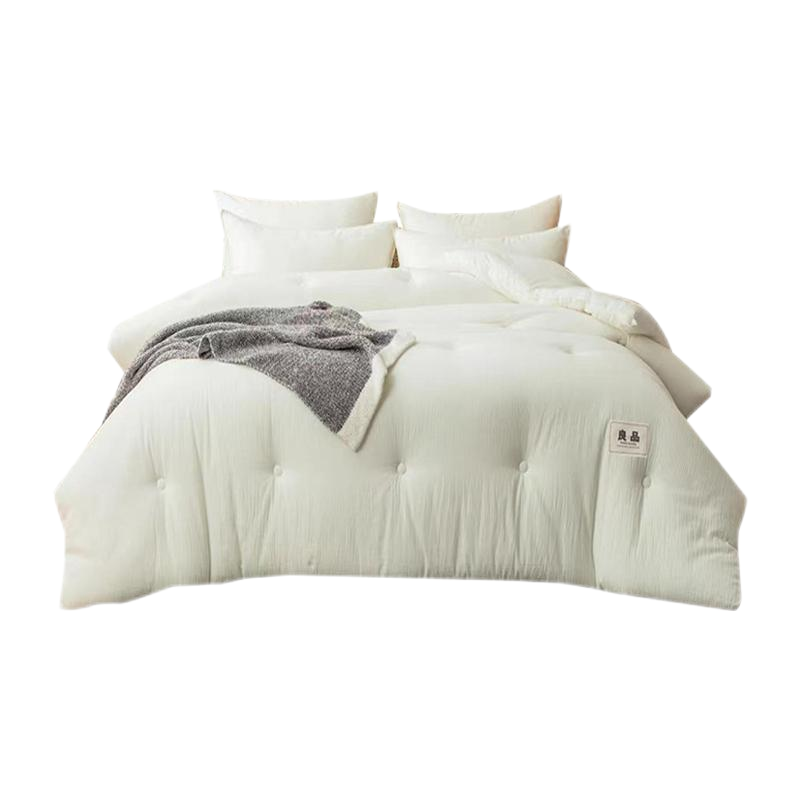 雅鹿家居 全棉良品纤维被子水洗棉加厚保暖双人被芯2*2.3m冬被