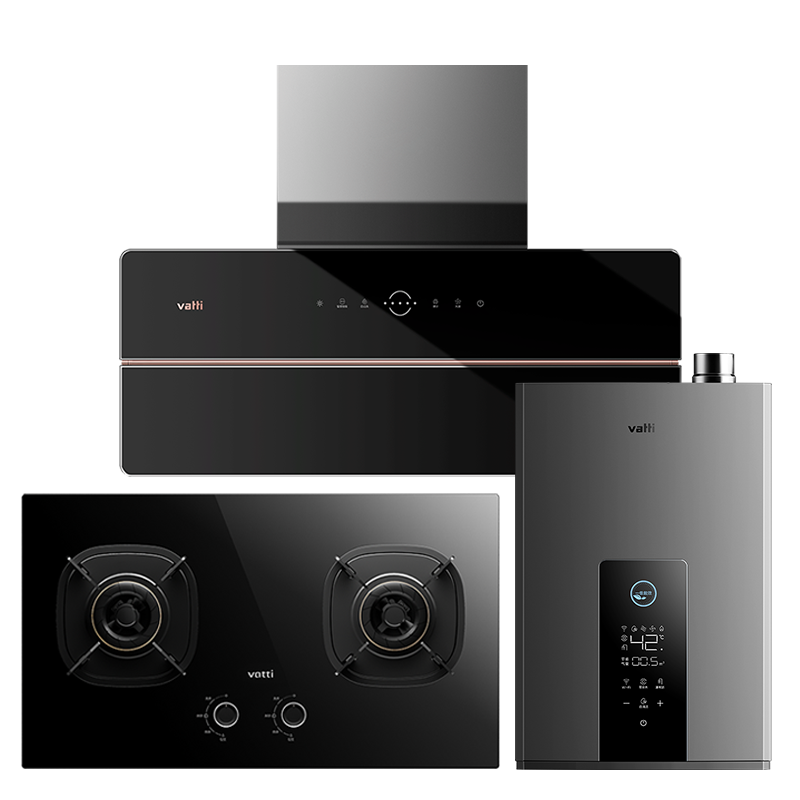 华帝(vatti)抽油烟机理想家X5变频超薄近吸双腔25风量油烟机灶具热水器三件套装X5+301+253-16(天然气)