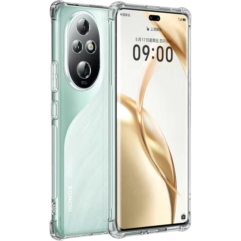 圣幻 气囊防摔荣耀200手机壳透明磨砂手感荣耀200pro手机壳镜头全包边防摔超薄保护壳防摔原机手感