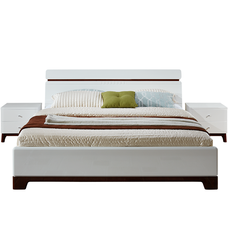 全友家居 简约现代北欧卧室床1.5/1.8米卧室家具板式床大床婚床卧室