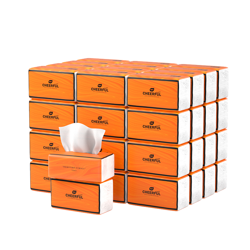 植护悦色大包抽纸亲肤纸面巾纸4层360张/包*20包爱马仕橙整箱