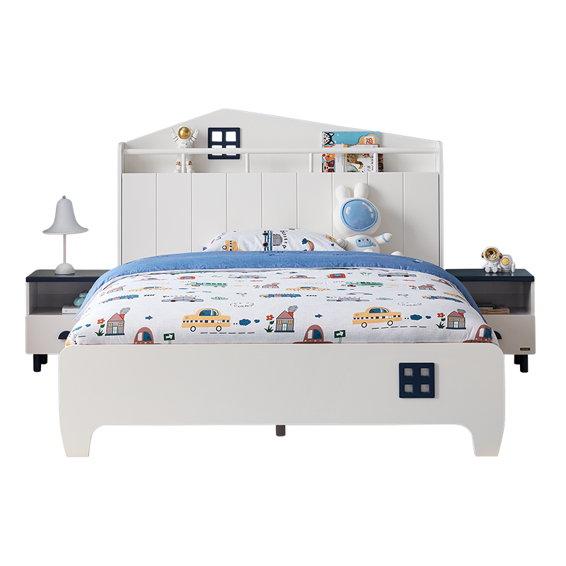 全友家居储物儿童床田园风卧室1.5米1.2米青少年收纳储物床