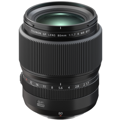 富士(FUJIFILM)GF80mmF1.7R WR 标配 大光圈定焦镜头中画幅快速对焦灵敏度高成像稳定适用多种不同场景