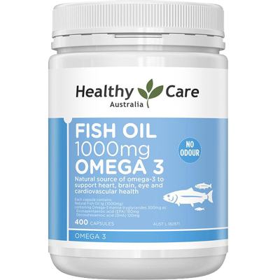 效期至26年08月 Healthy Care 深海鱼油 软胶囊 1000mg 400粒 1瓶装 卵磷脂搭档 澳洲进口