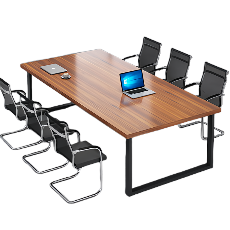DXBG会议桌长桌简约现代工作台会议室长条桌办公桌椅组合1.8*0.9(米)带6椅