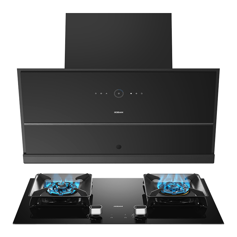 [灵犀系统]老板(ROBAM)油烟机烟灶套餐两件套侧吸触控式26立方抽油烟机5.2kW灶具厨电套装29A9S+57B8A
