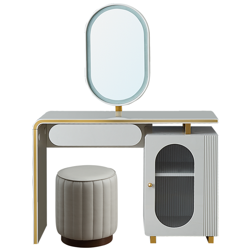 全友家居 现代轻奢梳妆台卧室家用简约多功能带灯储物梳妆凳梳妆桌