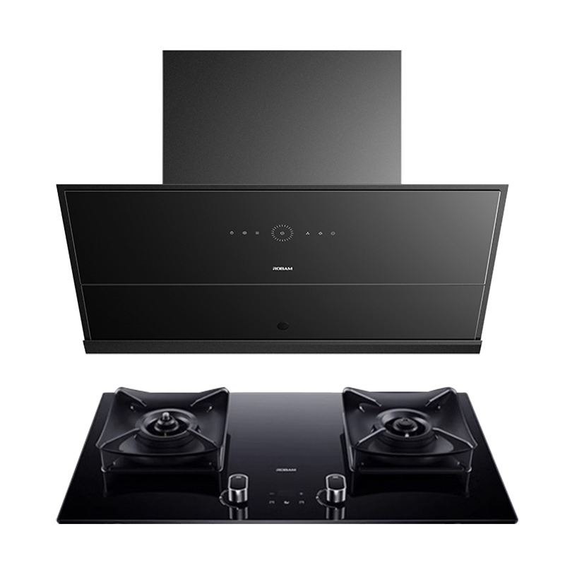 [灵犀系统]老板(ROBAM)烟灶套餐两件套侧吸触控式25立方抽油烟机+5.2kW灶具厨电套装29X8S+51B0A