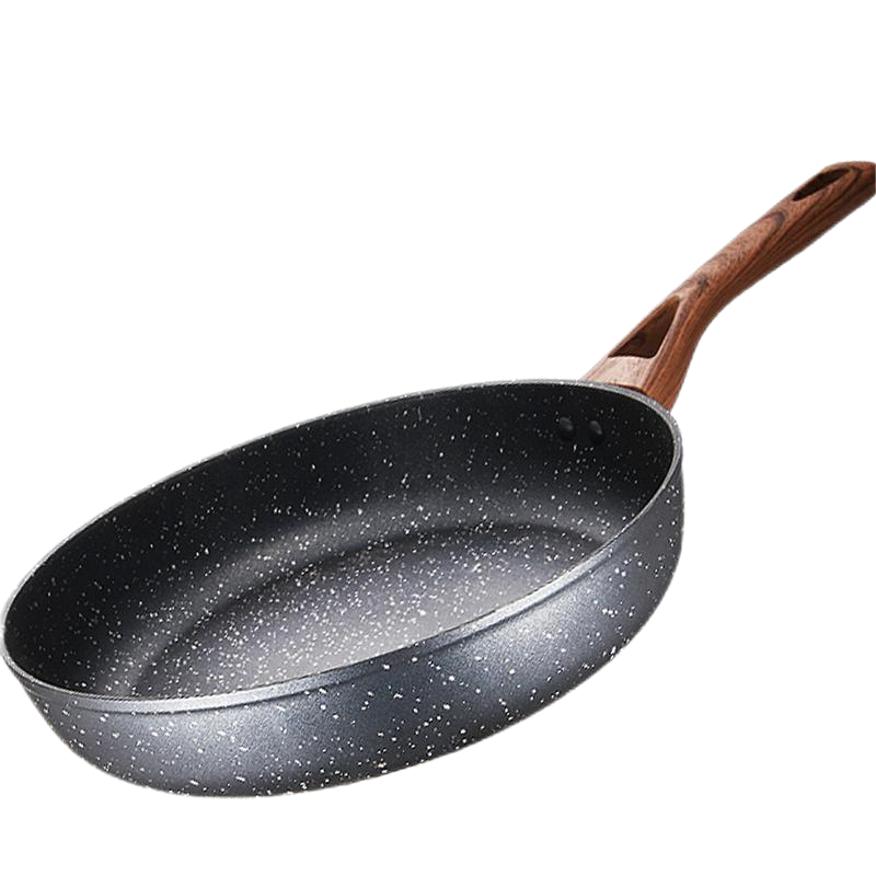 [新品]爱仕达 平底锅/煎锅 不粘锅麦饭石色24CM煎锅锅具电磁炉通用煎盘 黑色