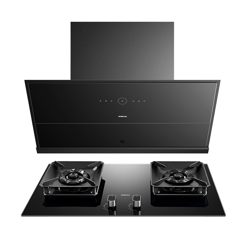 [灵犀系统]老板(ROBAM)变频烟灶套餐两件套侧吸触控式25立方抽油烟机+5.2kW灶具厨电套装29X8S+57B6D