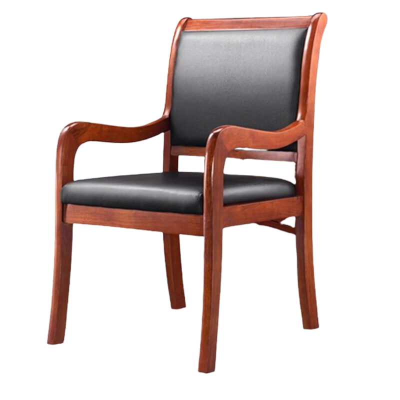 质朴嘉实木会议椅时尚简约办公职员带扶手皮革椅920*530*510MM