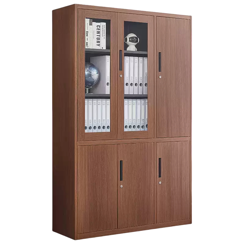 易企采 40*90*109CM二斗矮柜 钢制木纹文件柜铁皮柜资料柜书柜财务凭证档案储物柜