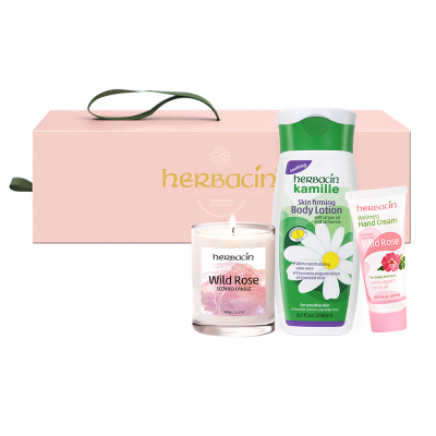 Herbacin/贺本清玫瑰礼盒(玫瑰经典75ml+柠檬唇膏4.8g+玫瑰经典20ml)