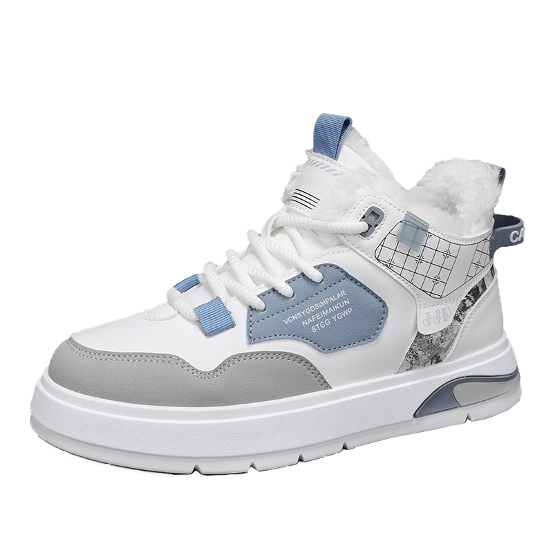 坚马棉鞋冬季加绒高帮男士板鞋潮流百搭内增高运动保暖学生二棉鞋