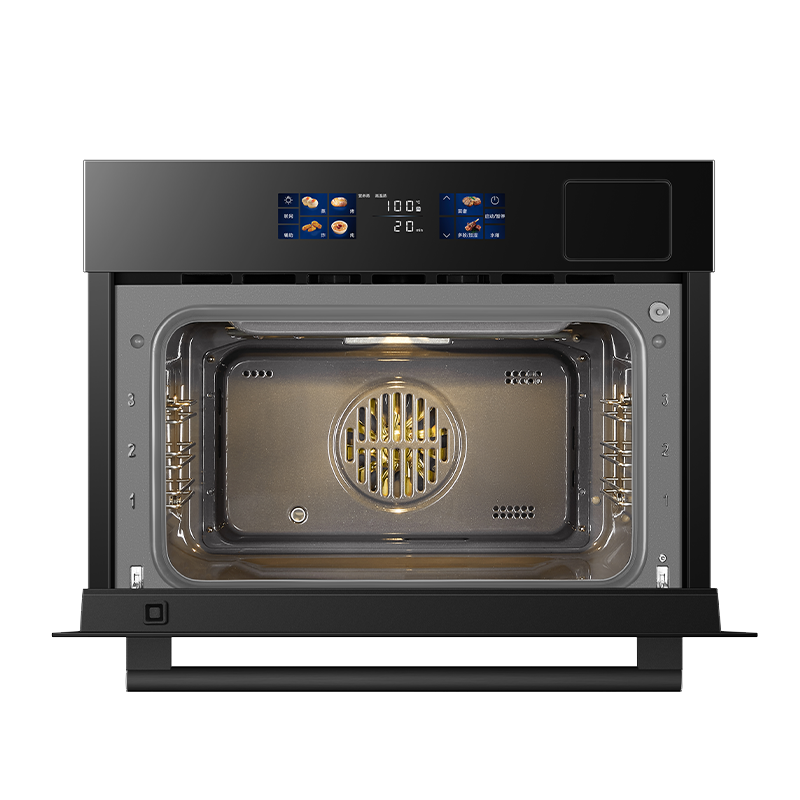 老板(ROBAM)蒸烤炸一体机 48L黄金大容量 5D匀温系统 9寸幻彩大屏 老板蒸烤箱 蒸烤套装CQ9081D