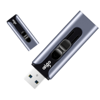 爱国者（aigo）U335优盘 64GB 蓝色USB3.0 金属推拉款 U盘 时尚高速