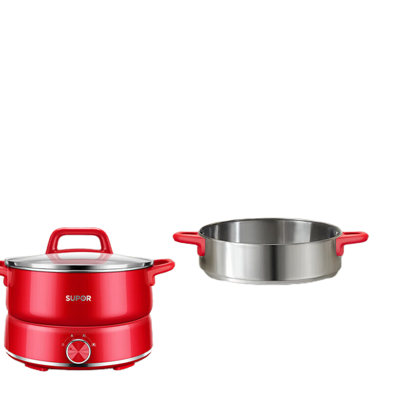 苏泊尔3L 涮煮蒸煎烤 云食谱APP 1300W大火力加热电火锅 多功能锅H22YKX55A