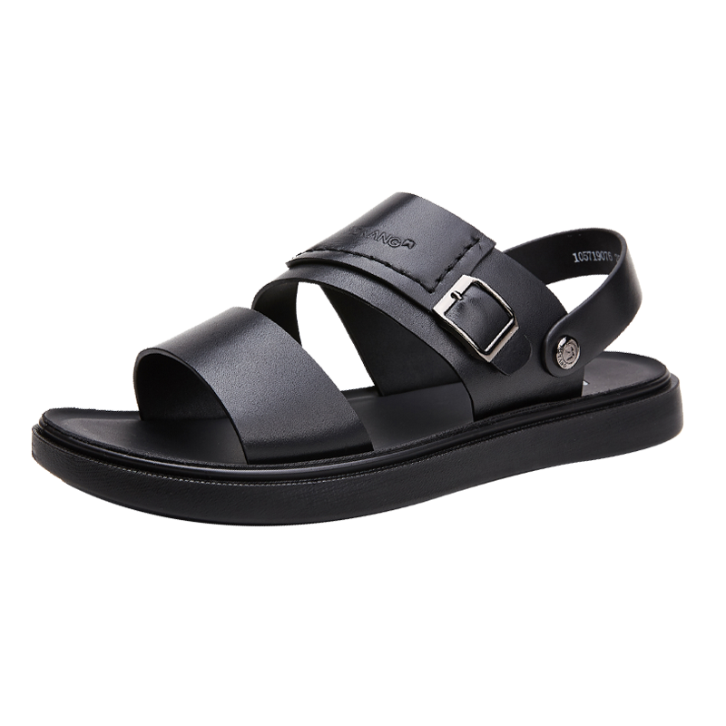 奥康凉鞋男夏季透气男士休闲沙滩鞋软底牛皮两用凉拖鞋外穿皮凉鞋