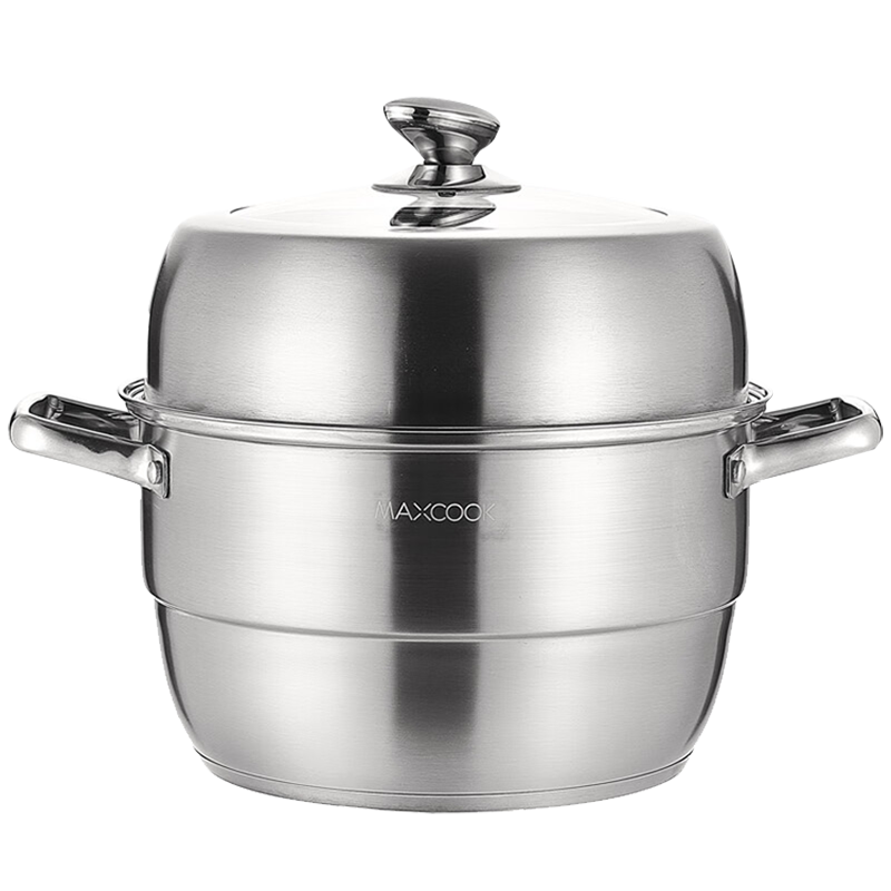 美厨蒸锅304不锈钢26cm二层蒸锅加厚复底蒸锅MCZ556