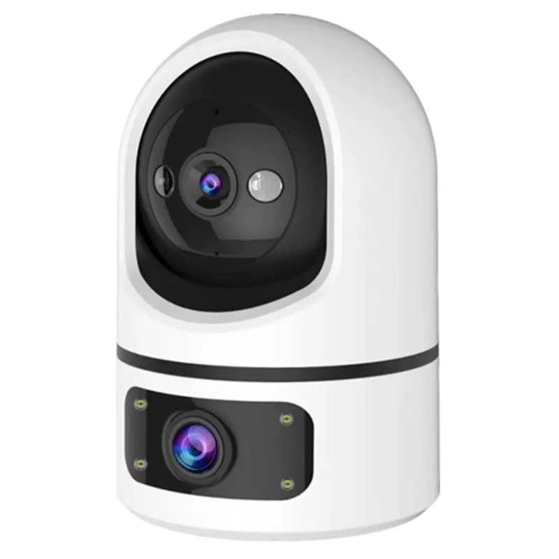 送7天循环监控录像卡 双镜头全彩夜视WIFI无线监控摄像头家用360度全景无死角手机远程高清室内语音对讲 断电续航版