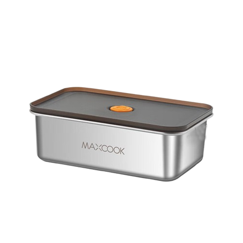 美厨304不锈钢保鲜盒带盖饭盒冰箱密封储物盒1000mlMCFT5557