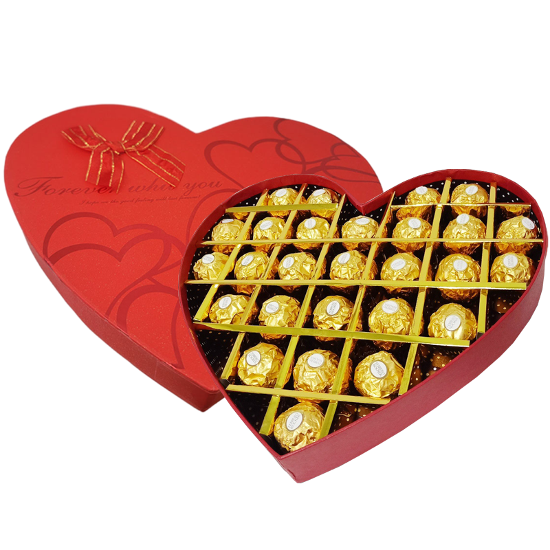 费列罗巧克力 Ferrero/费列罗榛果巧克力心形礼盒27粒礼盒装结婚喜糖零食品