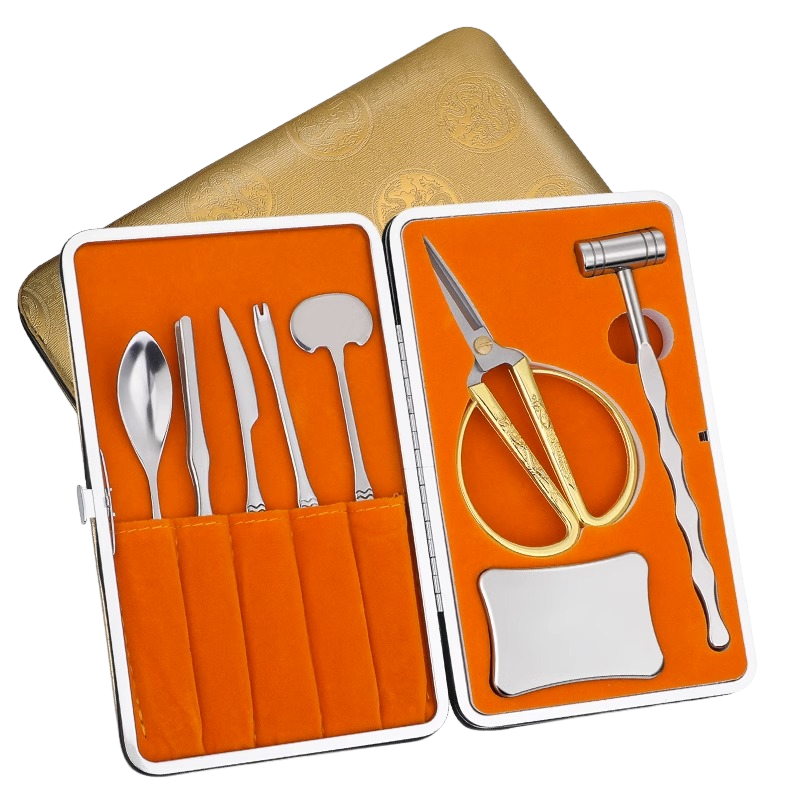 不锈钢吃蟹工具家用套装大闸蟹夹子蟹八件剥螃蟹专用神器高档套装 7163