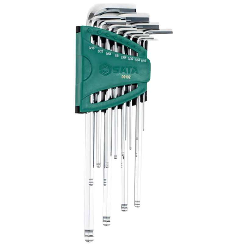 世达(SATA)12件英制特长球头内六角扳手组套09102