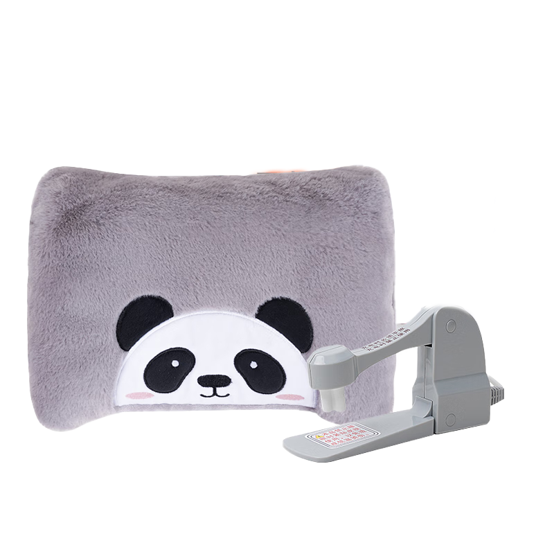 彩虹(RAINBOW)卡通图案暖手宝防爆毛绒电热宝热水袋可拆卸 熊猫头图案