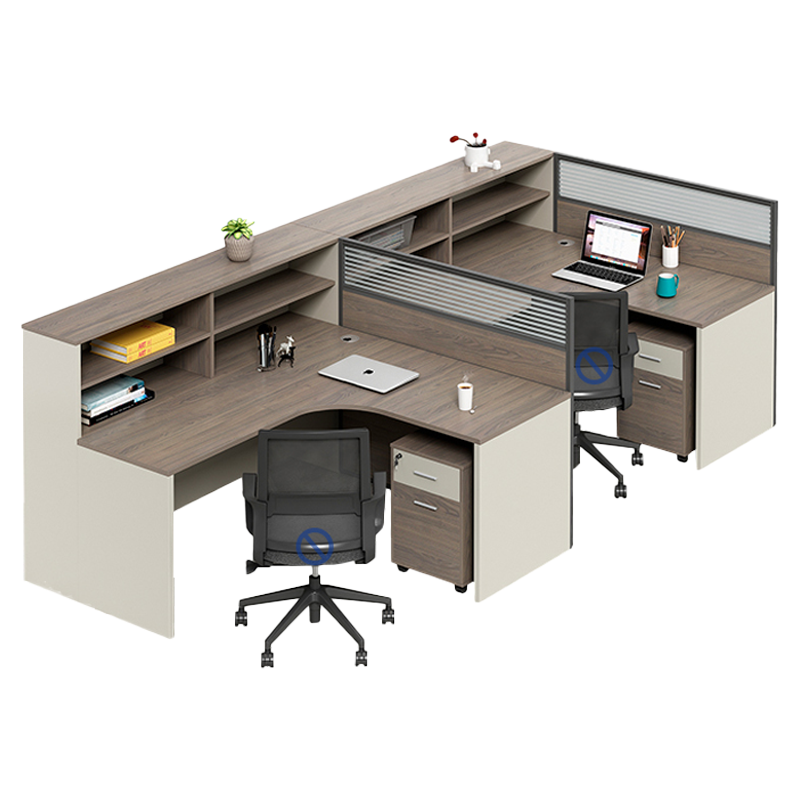 DXBG职员办公桌员工位卡座屏风位桌椅组合F型两人位[含柜/椅]