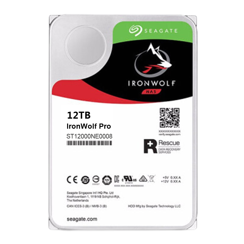 希捷(Seagate) 酷狼Pro 12TB SATA接口 7200转 256MB缓存 3.5英寸 CMR垂直技术 网络存储 NAS硬盘 机械硬盘 ST12000NT001