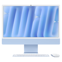 Apple/苹果AI电脑/2024款 iMac 24英寸蓝色4.5K屏 M4(10+10核) 16G 256G一体式