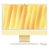 Apple/苹果AI电脑/2024款 iMac 24英寸黄色4.5K屏 M4(10+10核) 16G 512G一体式