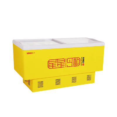星星SD-436BPG 320升冰柜展示柜大容量商用冰柜平面岛柜卧式冷冻柜超市玻璃门海鲜柜冷柜肉类速冻柜