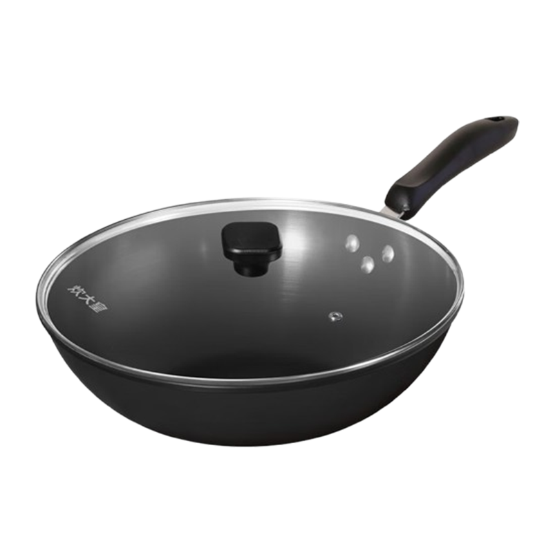 炊大皇炒锅健康无涂层平底煎炒锅32cm氮化防锈玄铁XT32CG