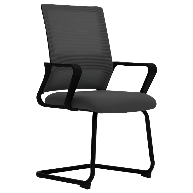 乙壬电脑椅家用办公椅舒适久坐网椅会议室椅职员椅弓形椅工学椅学习椅黑框黑网