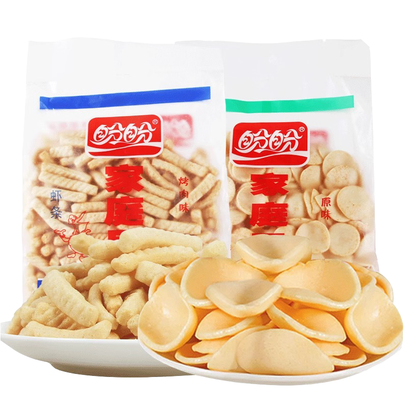 盼盼家庭号薯片虾条100g*3包原味休闲零食膨化小吃童年分享装(原味+番茄味+烤肉味)