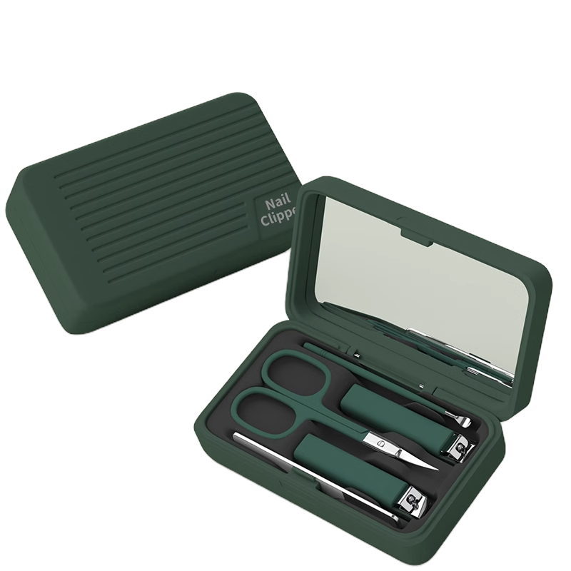 带镜子指甲刀套盒新款指甲剪套装家用修脚专用工具指甲钳7163