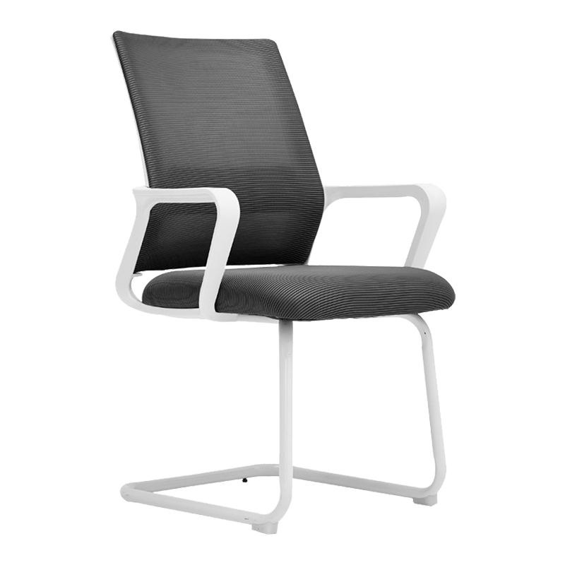 乙壬电脑椅家用办公椅舒适久坐网椅会议室椅职员椅弓形椅工学椅学习椅白框黑网