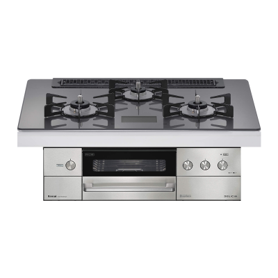 日本原装进口RINNAI/林内燃气灶电源款嵌入式烤箱灶DELICIA浅黑色RHS71W31E15VCASTW天然气