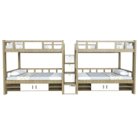 东业家具 酒店四人间套房家具09T(2床+1踏步+4床垫+2衣柜+1书桌+2椅子+1鞋柜+1换鞋凳) 套