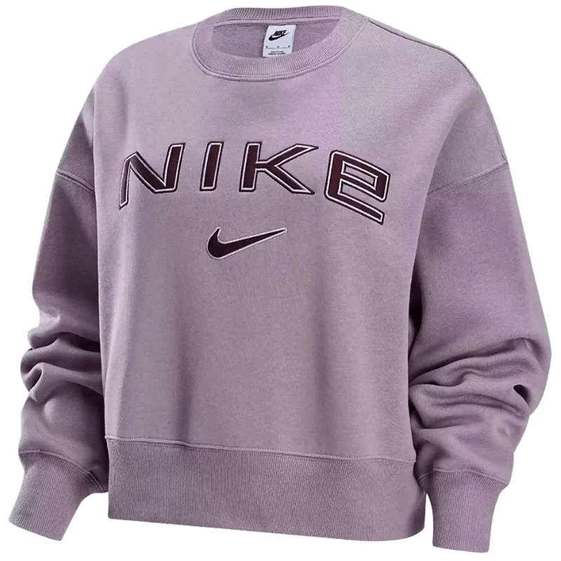 Nike耐克女子加绒卫衣24冬新款刺绣标志宽松运动套头衫FV7675-226