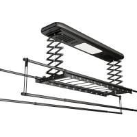 凡帝亚电动晾衣架FDY-13FSSH典雅黑遥控升降照明烘干风干杀菌1.3-2.4米自由伸缩杆免费安装